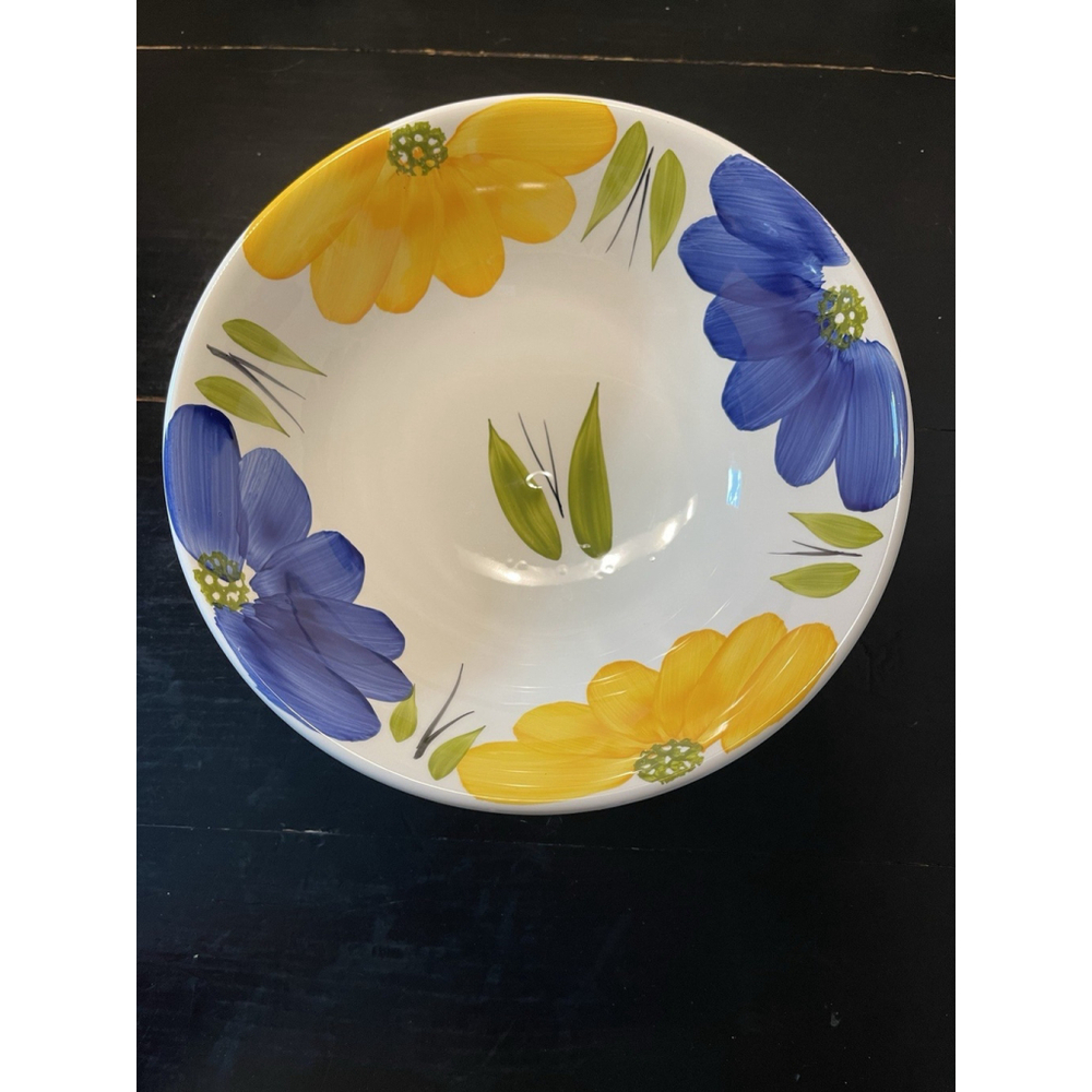 MAXAM Italian Daisy Vegetable Serving Bowl 10" Hand Painted Italy Discontinued